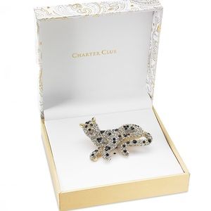 Charter Club crystal Lion Pin
